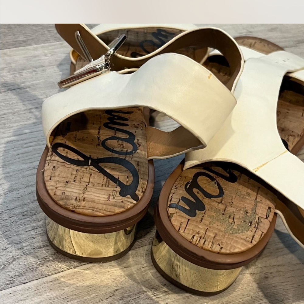 Sam Edelman Cream Platform Sandals